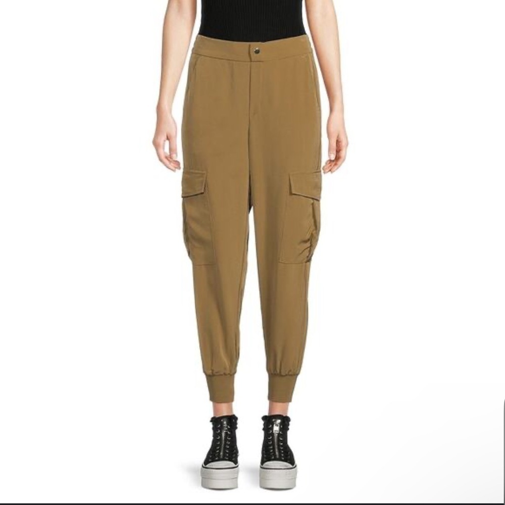 NWT Area Stars Tan Solid High Waisted Utility Jogger Cargo Pants